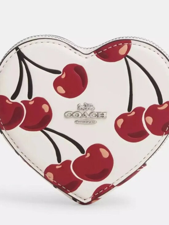 Coach Handbags - Coach Heart Coin Case Cherry Print - NWT